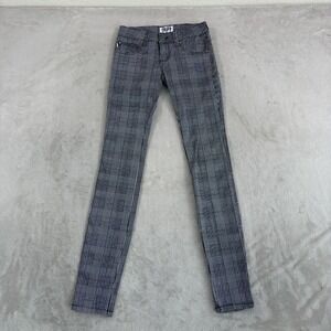 Tripp NYC Daang Goodman T-Back Jean White Black Glen Check Goth Emo Punk Size 24